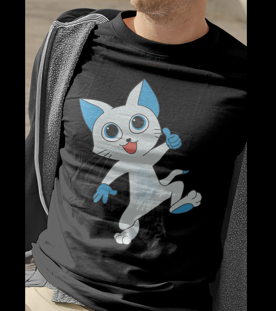 Fairy Tail Happy Cat Playful Dance T-Shirt