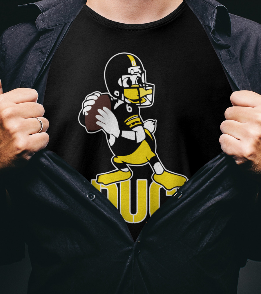 Pittsburgh Football Duck Hodges Quarterback Cartoon T-Shirt