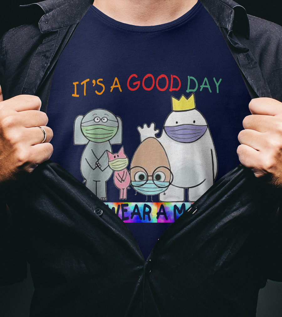 It's A Good Day To Wear A Mask Cute Animal Friends Colorful T-Shirt