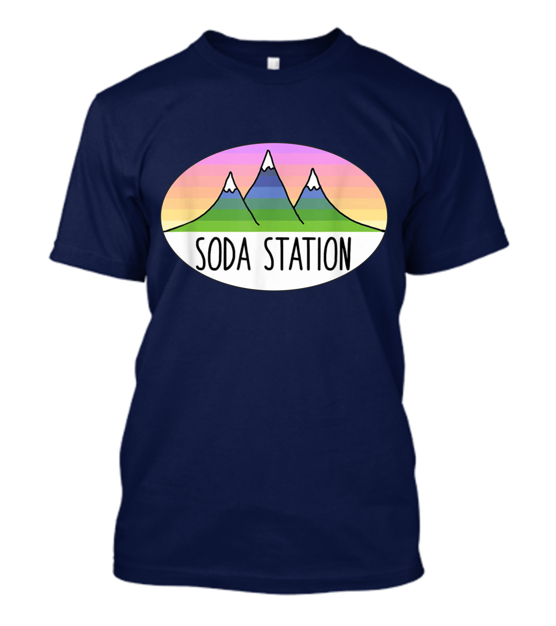 Retro Mountain Stripe Soda Station T-Shirt
