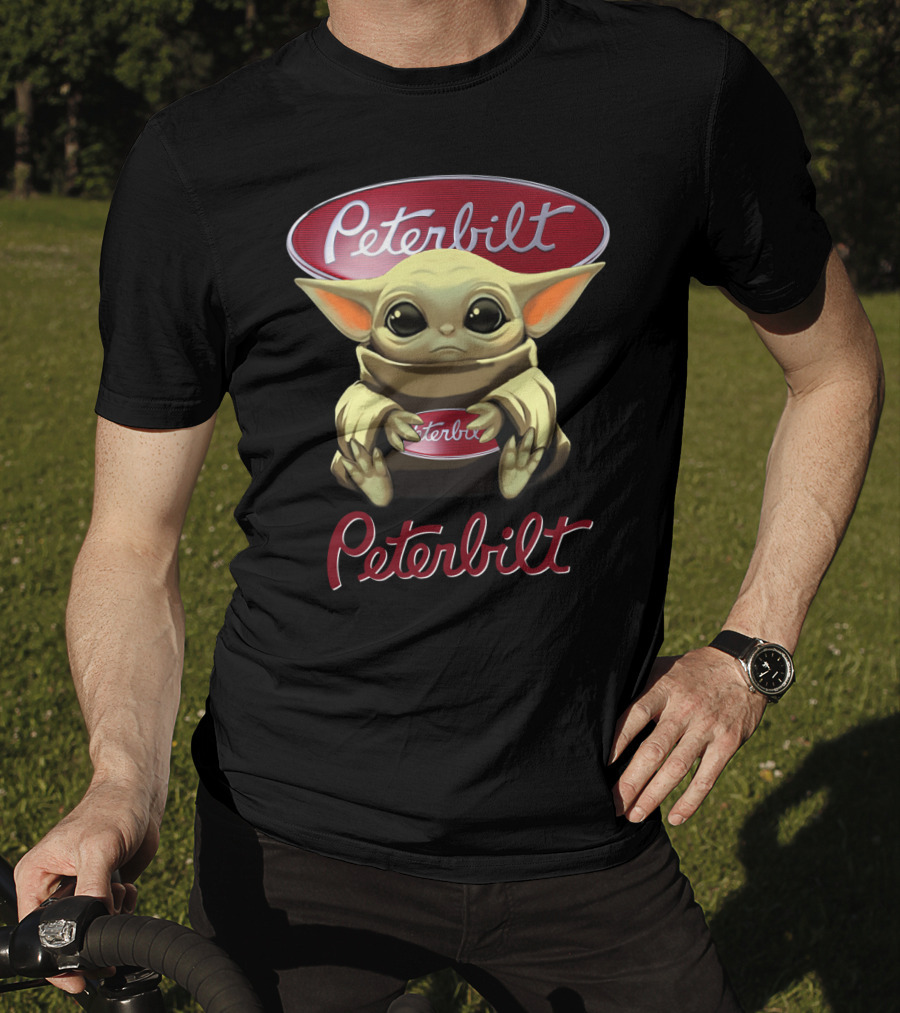 Peterbilt Yoda Holding Peterbilt Logo Star Wars Crossover T-Shirt