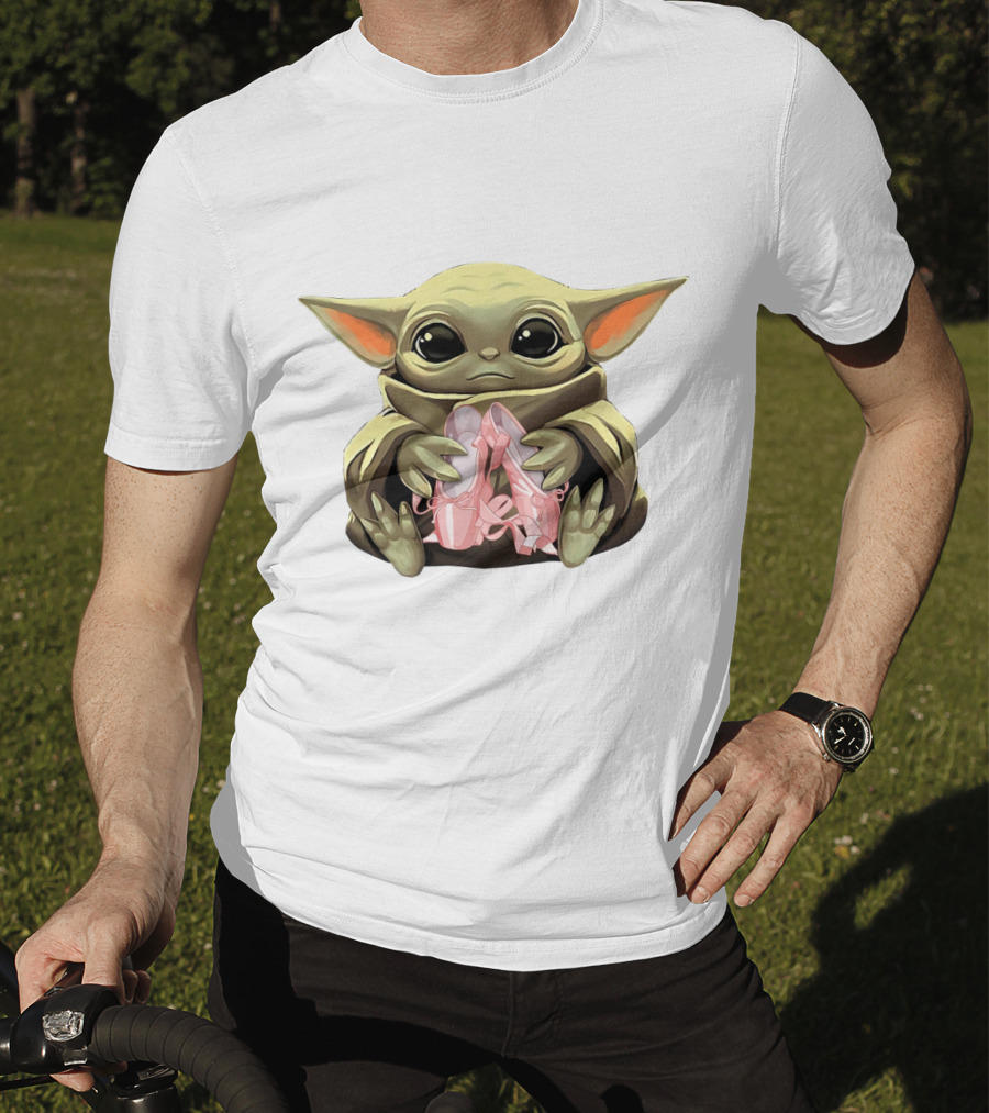 Baby Yoda Holding Ballet Shoes T-Shirt