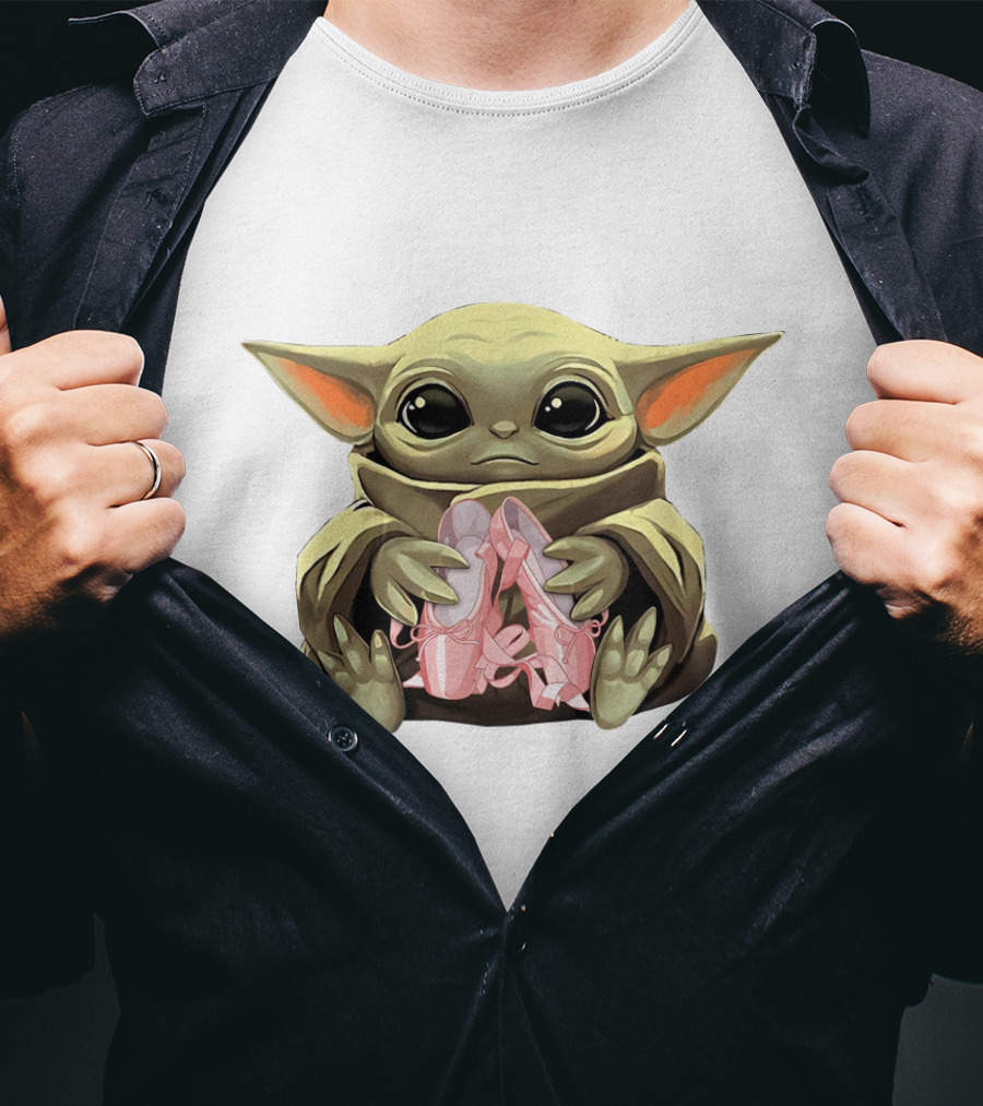 Baby Yoda Holding Ballet Shoes T-Shirt