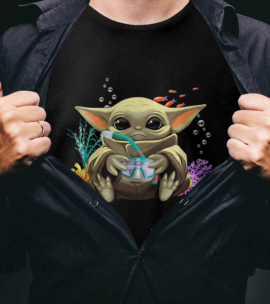 Yoda Scuba Diving Cute Underwater Adventure T-Shirt
