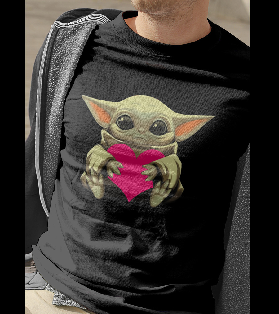 Love Baby Yoda Heart Hug T-Shirt