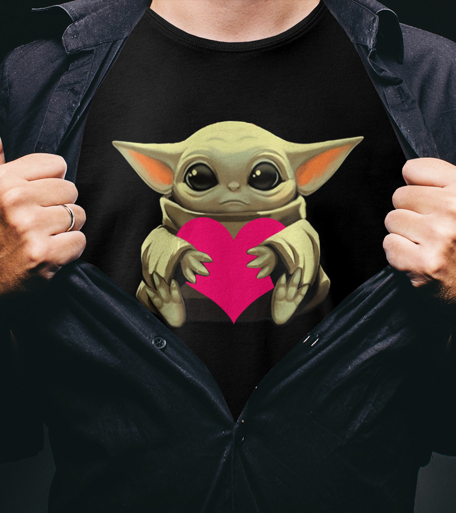 Love Baby Yoda Heart Hug T-Shirt