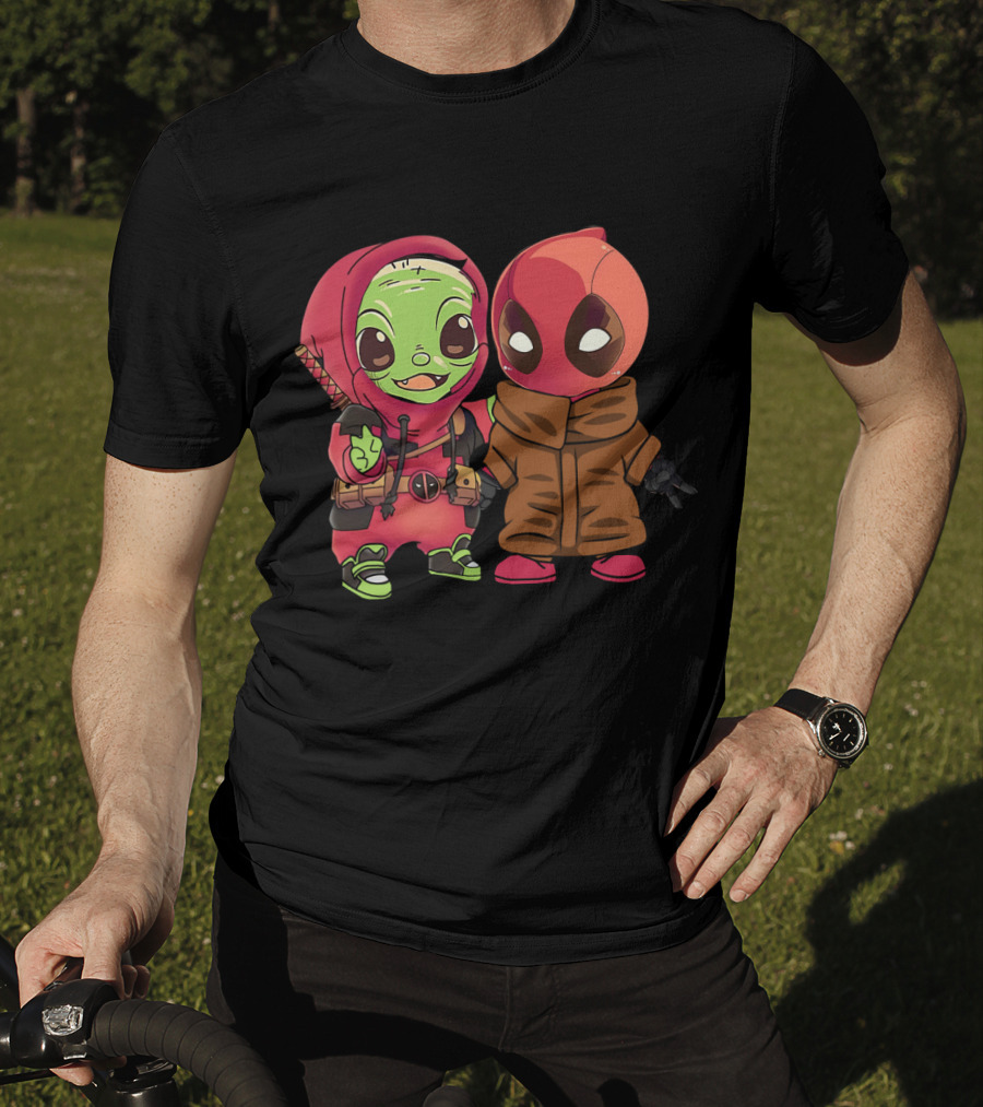 Baby Yoda Deadpool Crossover Hoodie Characters T-Shirt