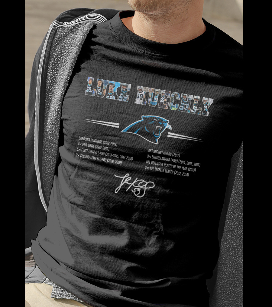 Luxe Kuechly NFL Honors Carolina Panthers Pro Bowl Defensive Player Award Winning Career Signature Panthers T-Shirt