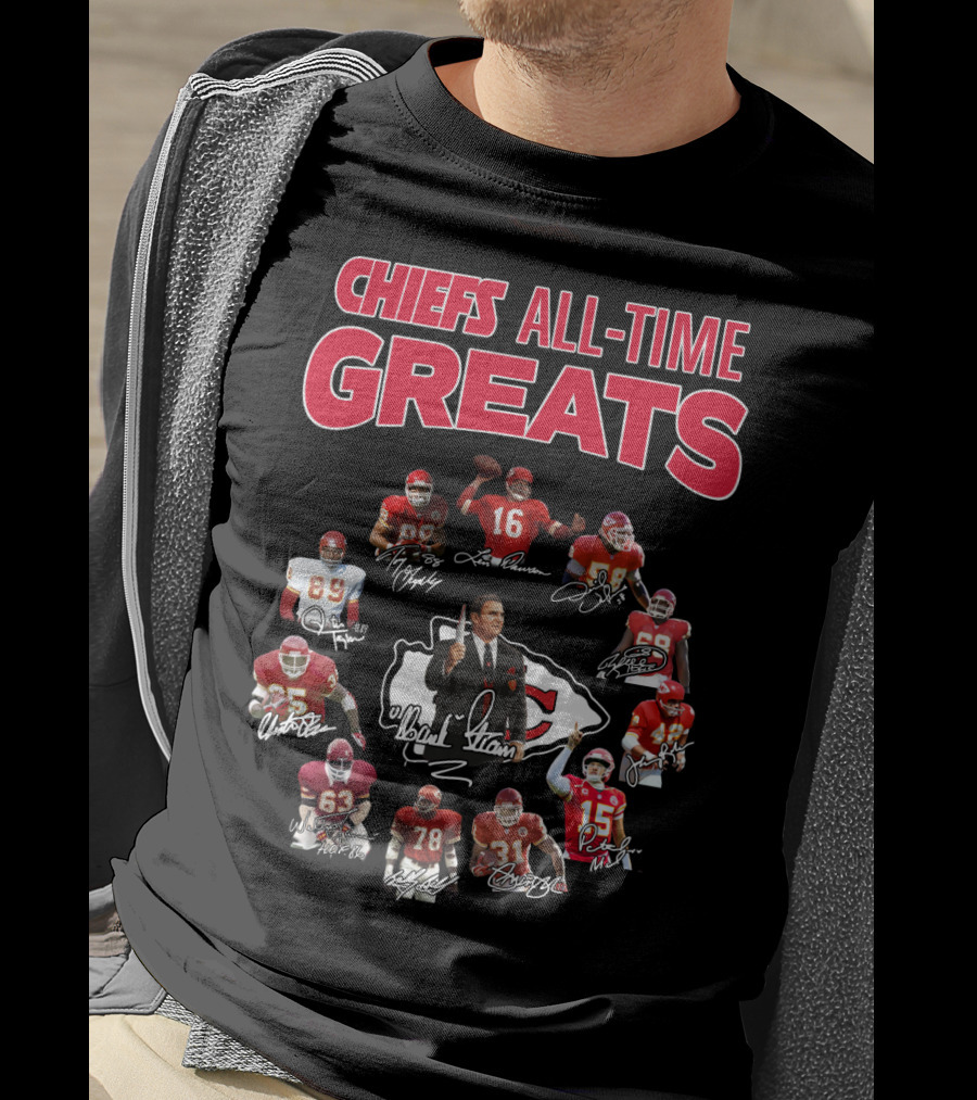 Chiefs All-Time Greats Legends Signatures NFL Stars T-Shirt