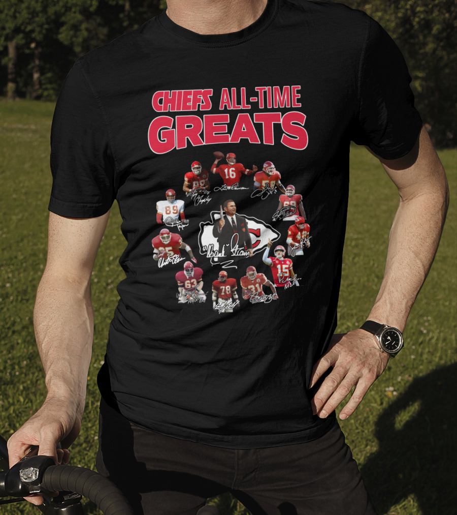 Chiefs All-Time Greats Legends Signatures NFL Stars T-Shirt