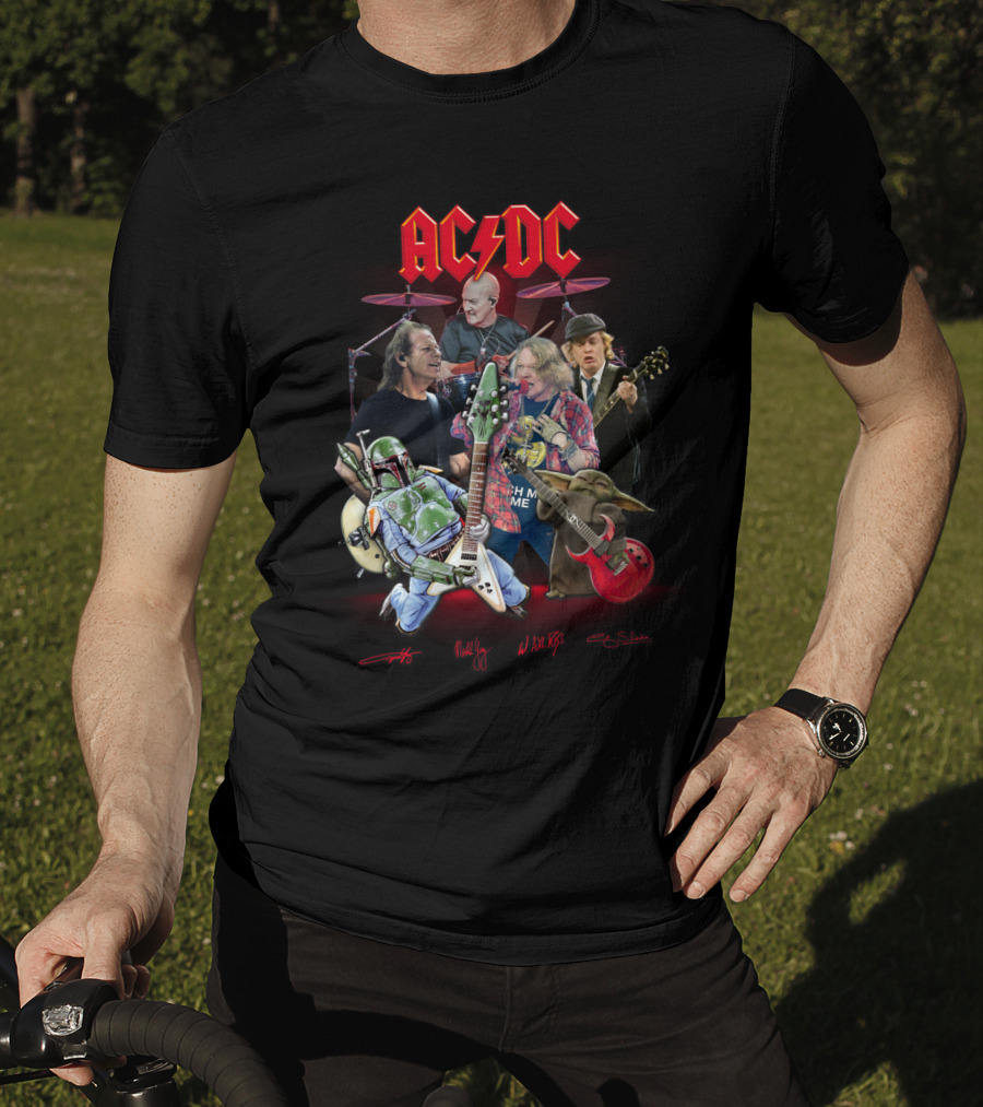 Ac Dc Star Wars Crossover Featuring Boba Fett And Grogu T-Shirt