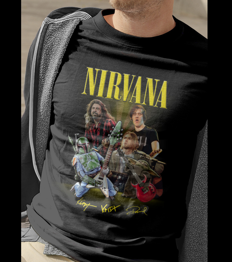 Nirvana Kurt Krist Dave Featuring Star Wars Characters T-Shirt