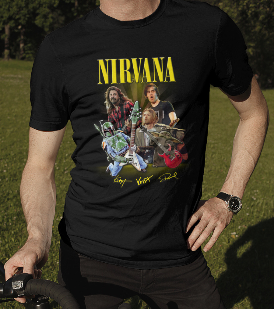Nirvana Kurt Krist Dave Featuring Star Wars Characters T-Shirt