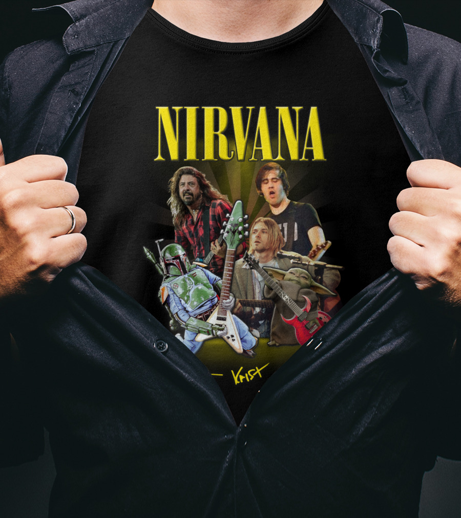 Nirvana Kurt Krist Dave Featuring Star Wars Characters T-Shirt