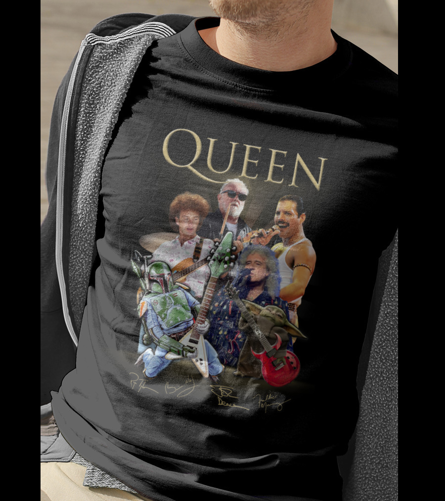 Queen 38 Band Boba Fett Baby Yoda Rock Legends T-Shirt