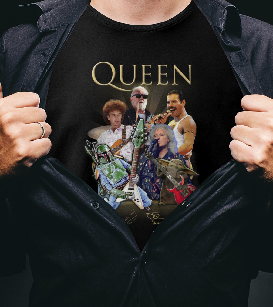 Queen 38 Band Boba Fett Baby Yoda Rock Legends T-Shirt