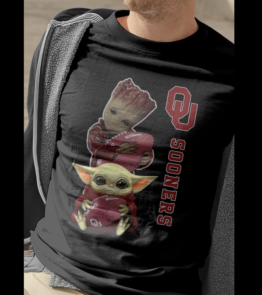 Ou Sooners Ncaa Football Groot Baby Yoda T-Shirt