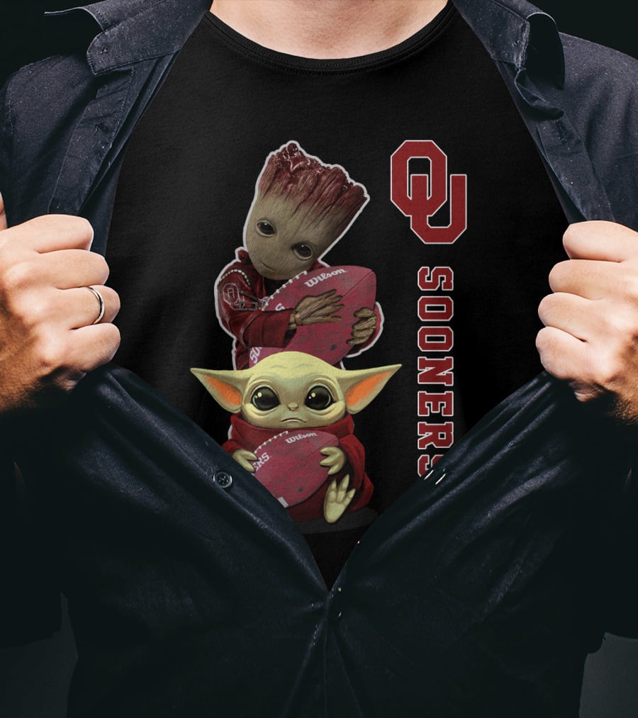 Ou Sooners Ncaa Football Groot Baby Yoda T-Shirt