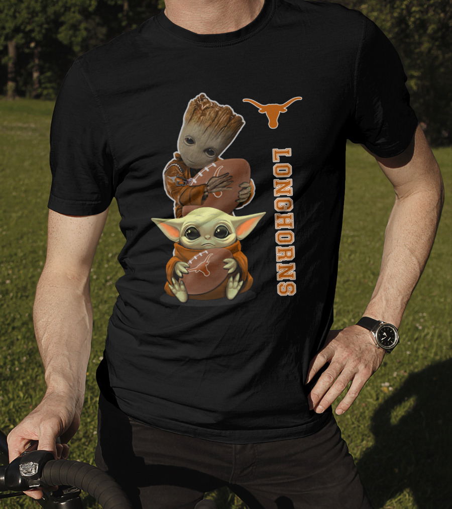 Longhorns Ncaa 41 Groot Baby Yoda Football T-Shirt