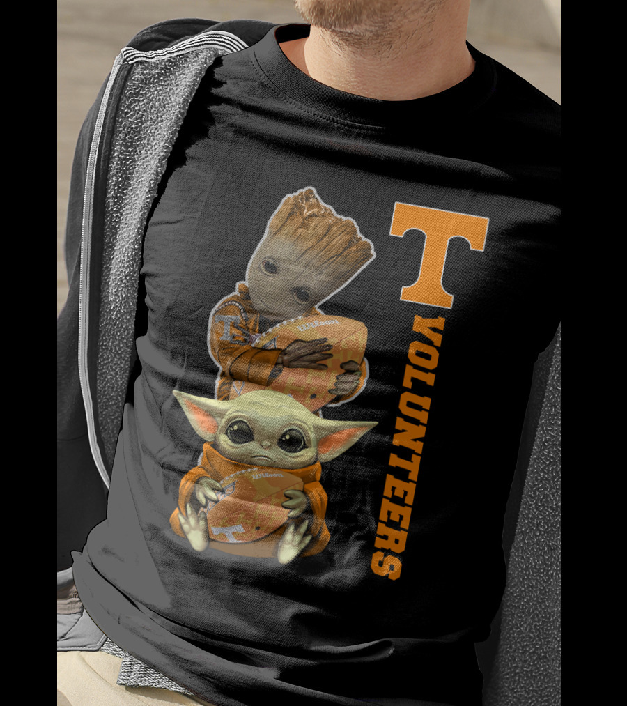 Volunteers 41 Tv Groot Baby Yoda Football T-Shirt