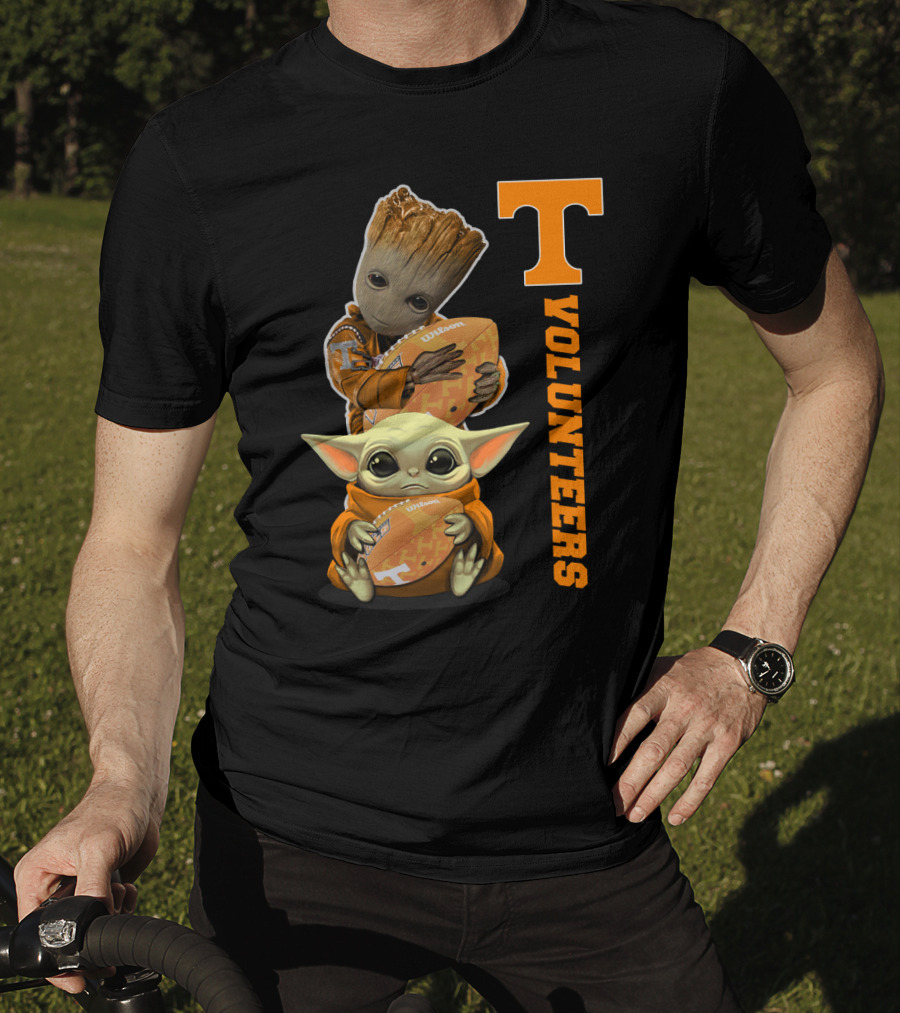 Volunteers 41 Tv Groot Baby Yoda Football T-Shirt