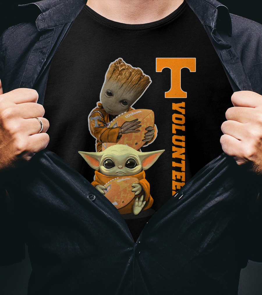 Volunteers 41 Tv Groot Baby Yoda Football T-Shirt