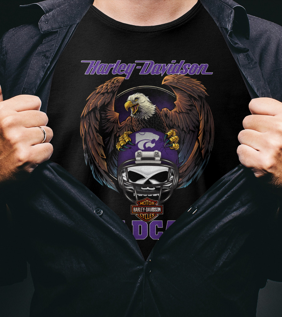 Harley Davidson Wildcats Motorcycle Cycles Eagle Helmet T-Shirt