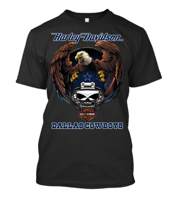 Harley Davidson Dallas Cowboys Nfl Eagles Motorcycle Helmets T-Shirt