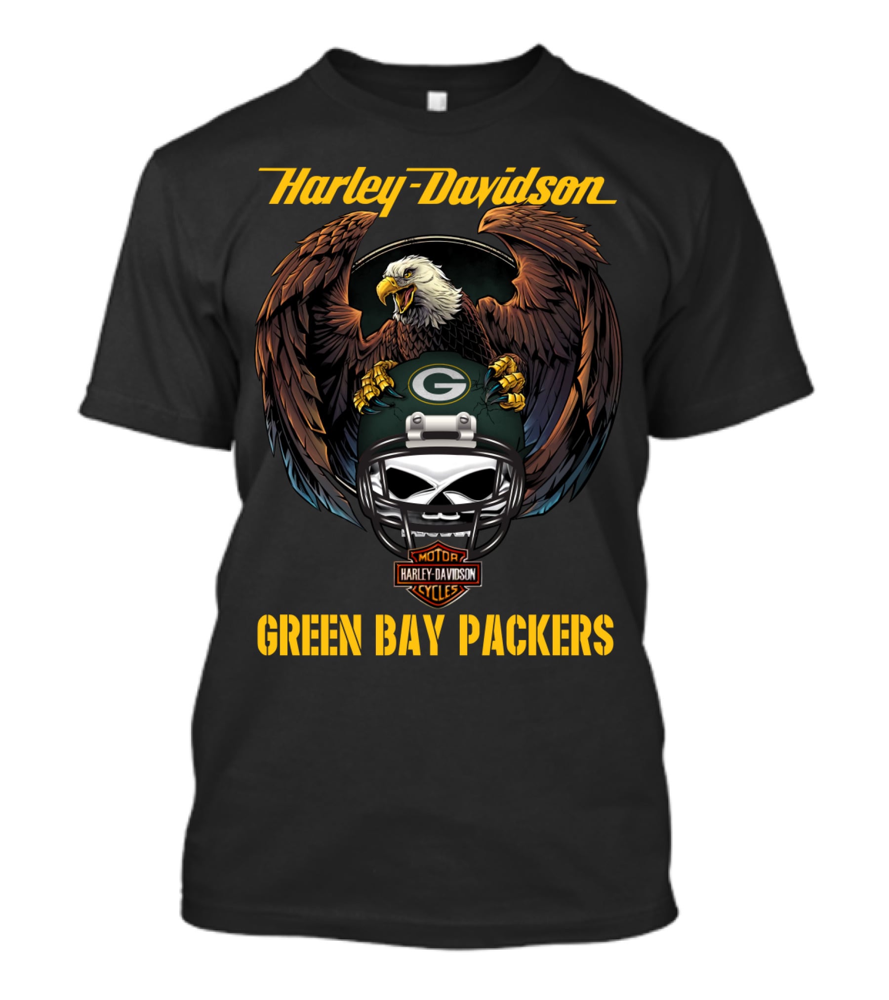 Harley Davidson Green Bay Packers Nfl Eagles Gbp T-Shirt