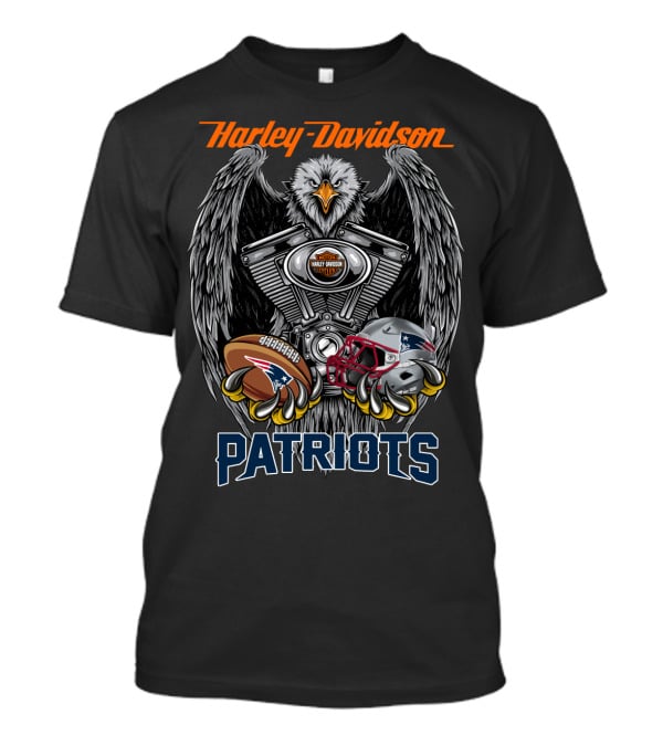 Harley Davidson Patriots Eagle Engine Football Helmet T-Shirt