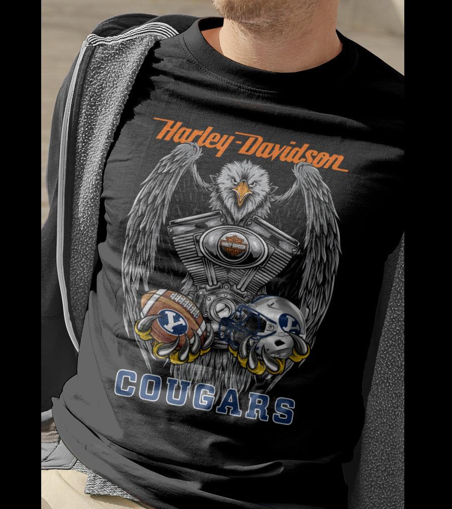 Harley Davidson Seattle Byu Cougars Football Ncaa T-Shirt