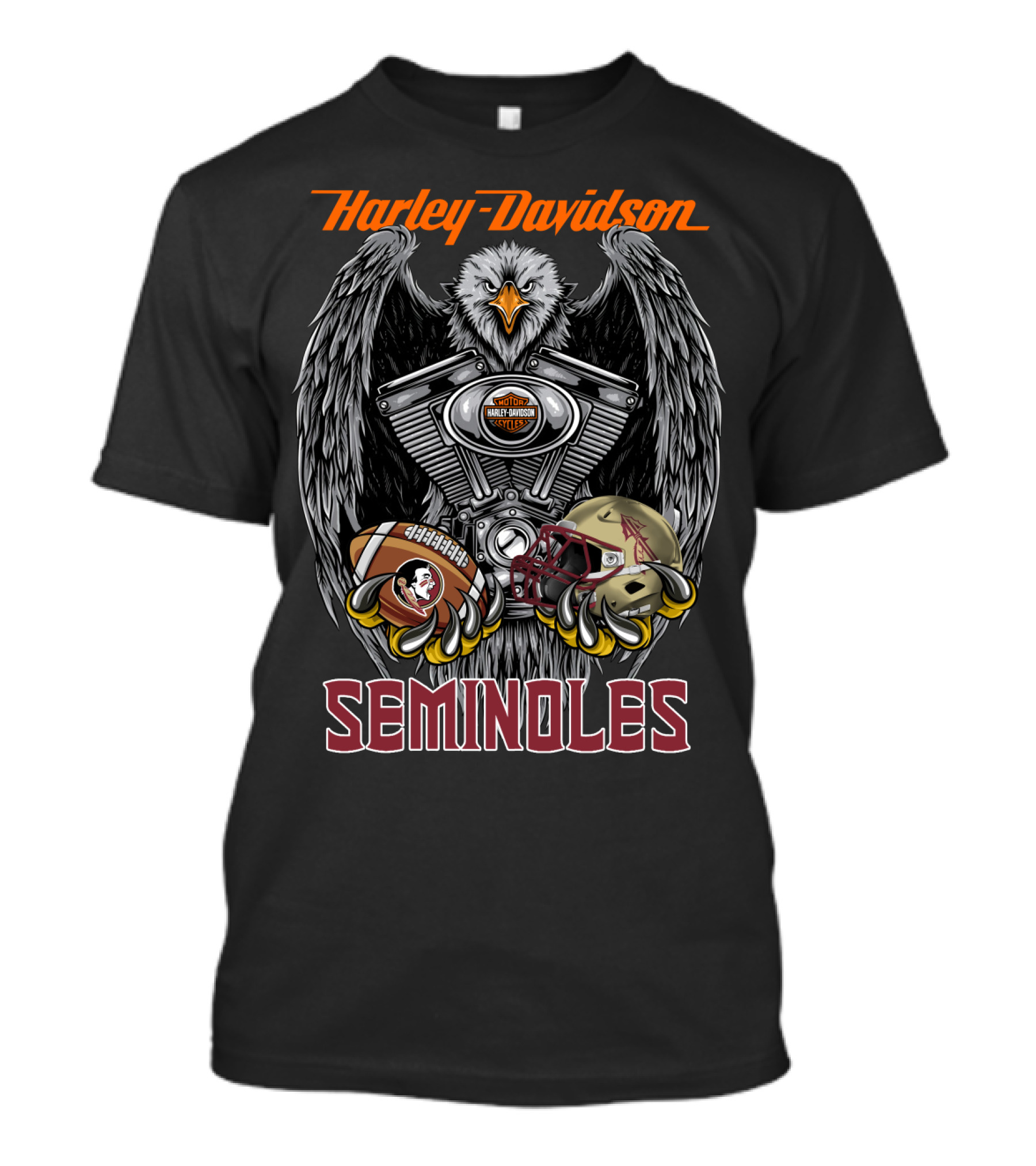Harley Davidson Seminoles Ncaa 46 Fss Football Eagle T-Shirt