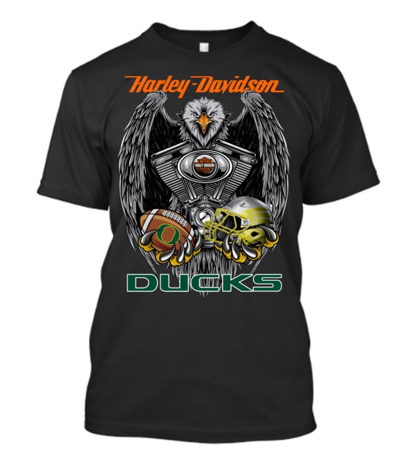 Harley Davidson Ducks Oregon Football Ncaa T-Shirt