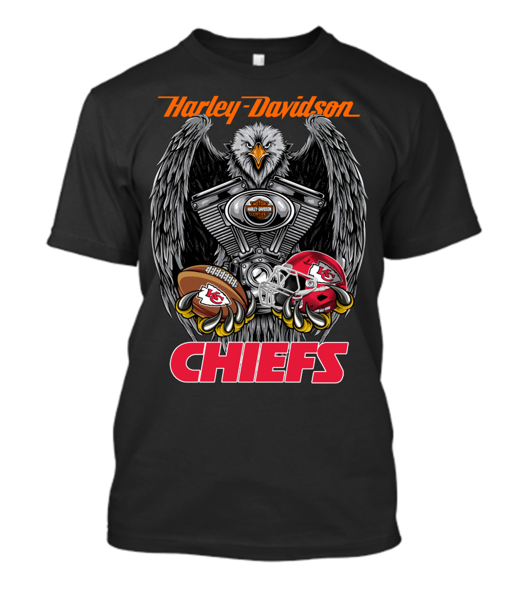 Harley Davidson Chiefs Nfl Kcc Football T-Shirt