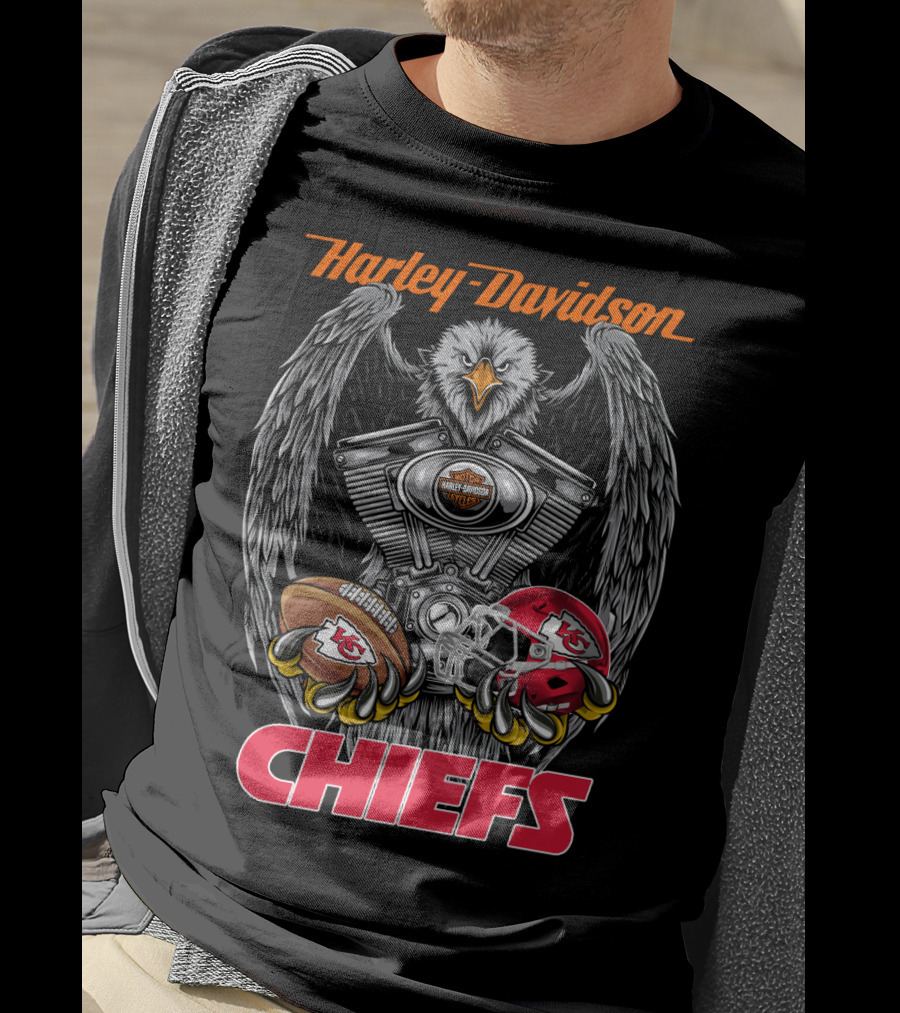 Harley Davidson Chiefs Nfl Kcc Football T-Shirt