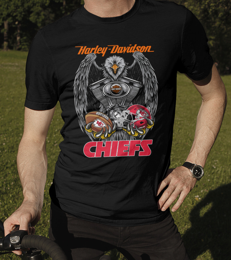Harley Davidson Chiefs Nfl Kcc Football T-Shirt