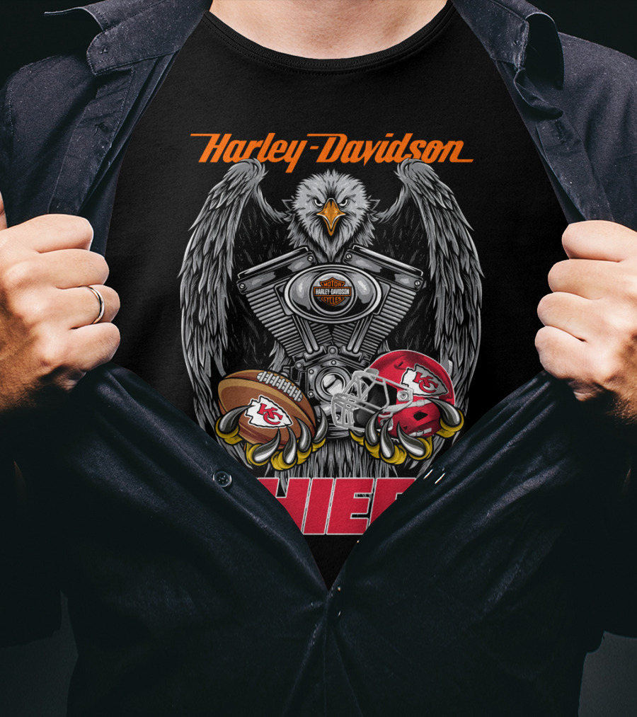 Harley Davidson Chiefs Nfl Kcc Football T-Shirt