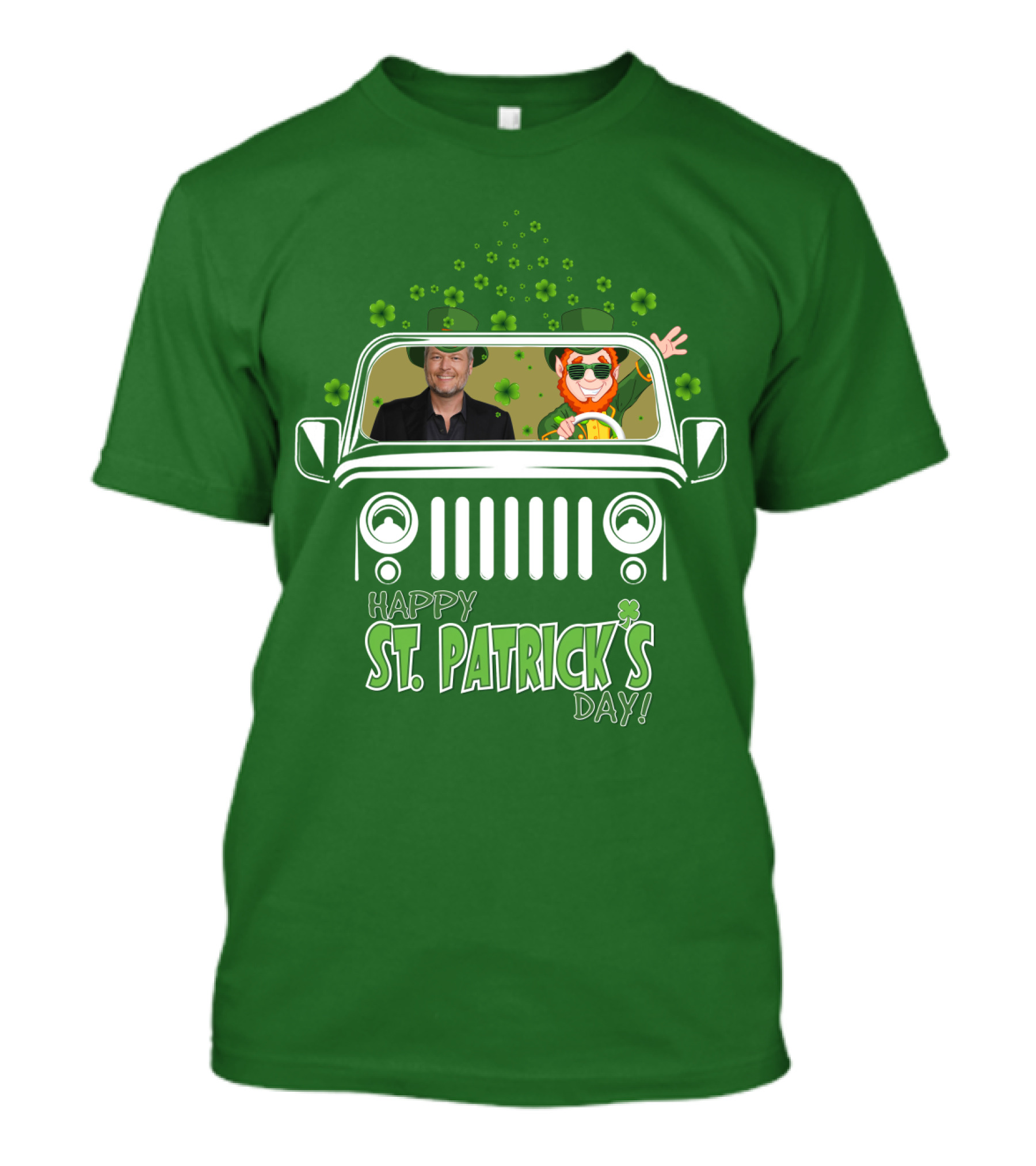 Blake Shelton Happy St. Patrick's Day Jeep Leprechaun And Clover Ride T-Shirt