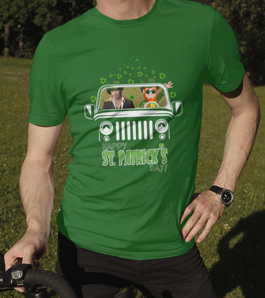 Bret Michaels St. Patrick's Day Jeep With Leprechaun And Shamrocks T-Shirt