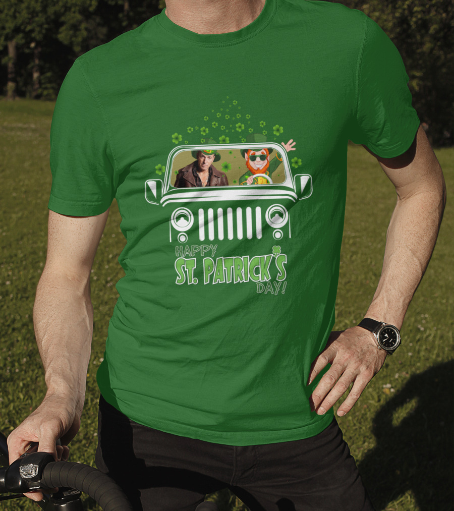 Happy St. Patrick's Day Bruce Springsteen Jeep Shamrock T-Shirt