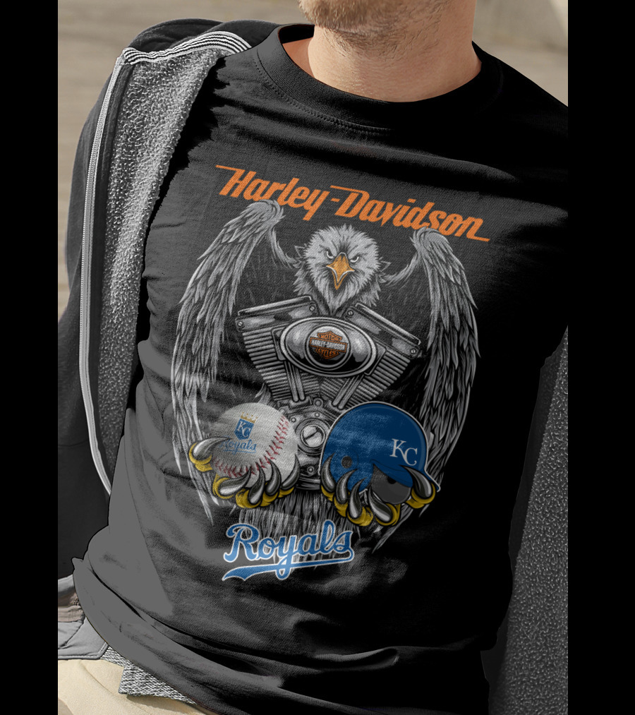 Harley Davidson Kansas City Royals Mlb Collaboration T-Shirt
