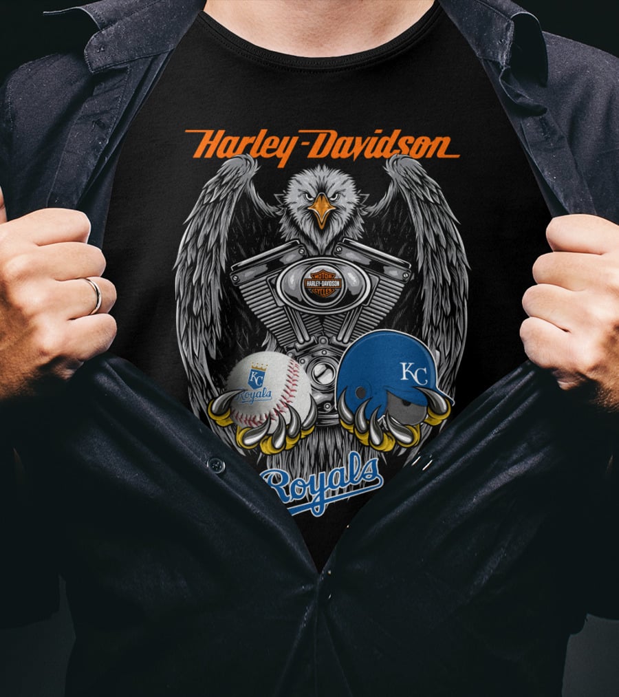 Harley Davidson Kansas City Royals Mlb Collaboration T-Shirt