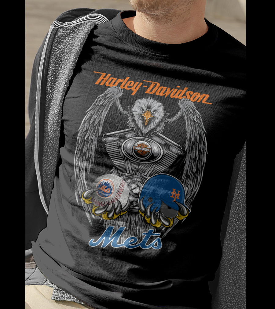 Harley Davidson Mets Eagle Engine Mlb Nym T-Shirt