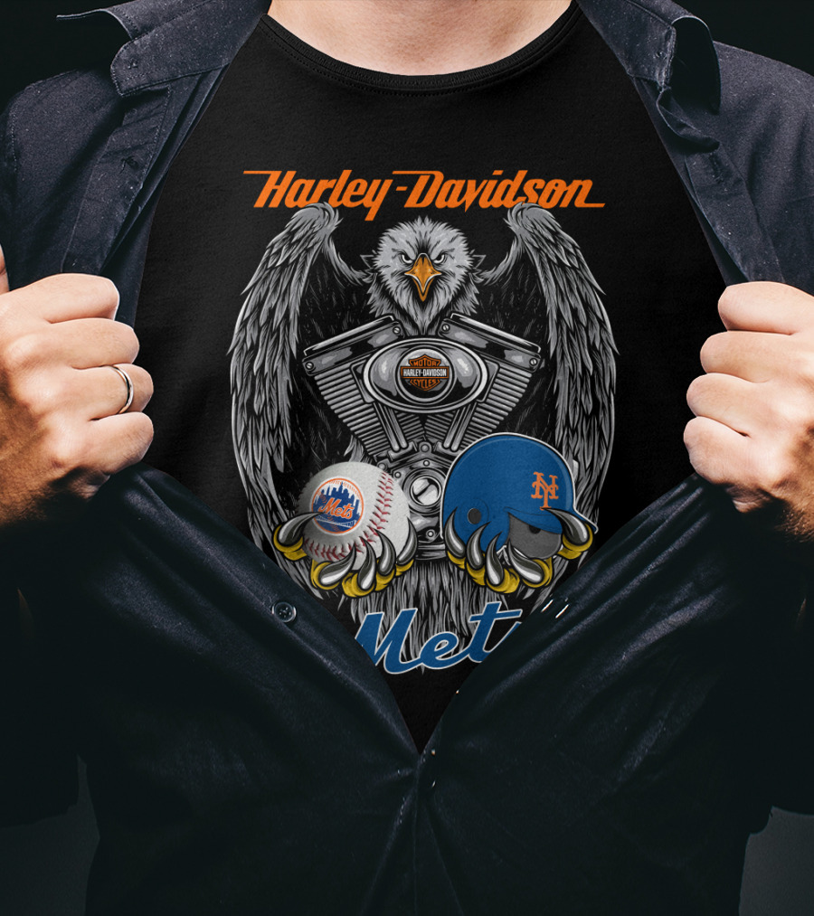 Harley Davidson Mets Eagle Engine Mlb Nym T-Shirt