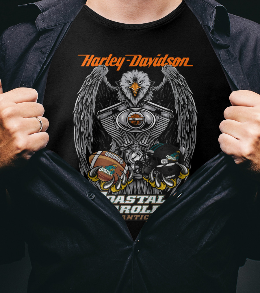 Harley Davidson Coastal Carolina Chanticleers Eagle Football Ncaa3 Ccc T-Shirt