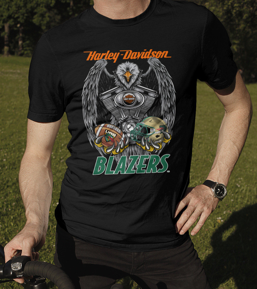 Harley Davidson Blazers Football Eagle Engine Design Uab T-Shirt