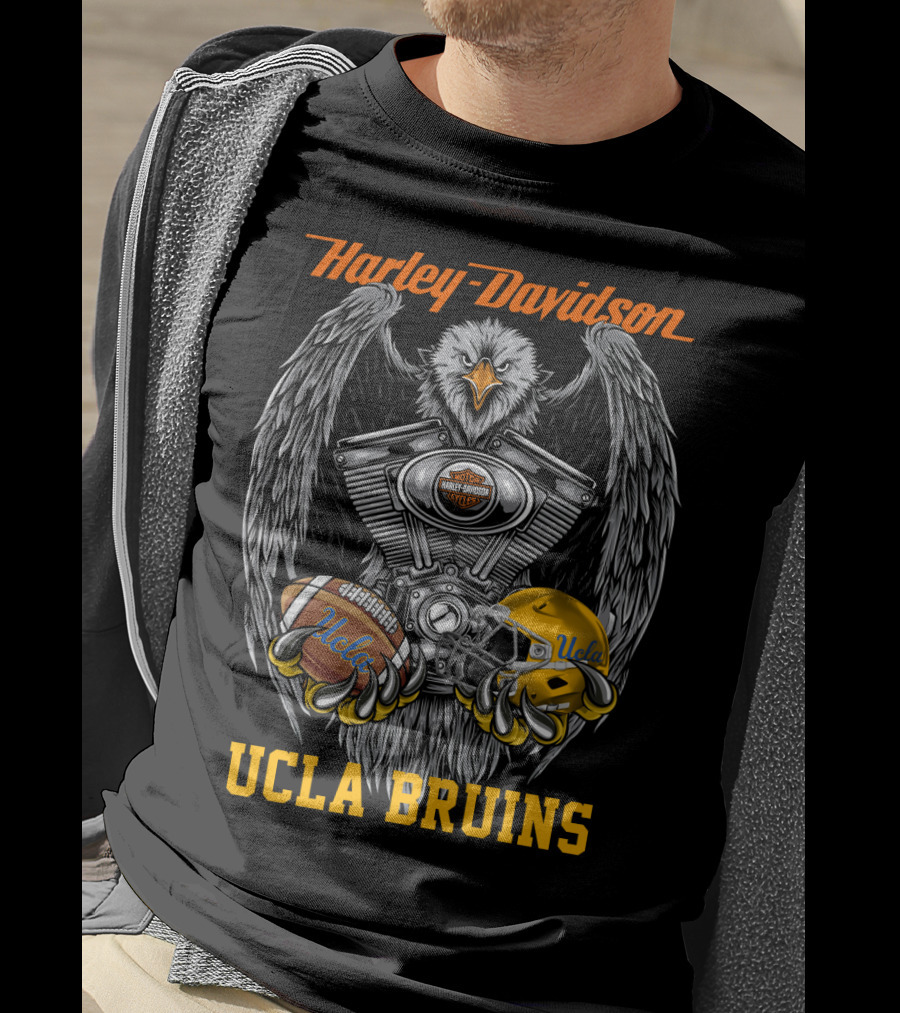 Harley Davidson Ucla Bruins Football Eagle Engine T-Shirt