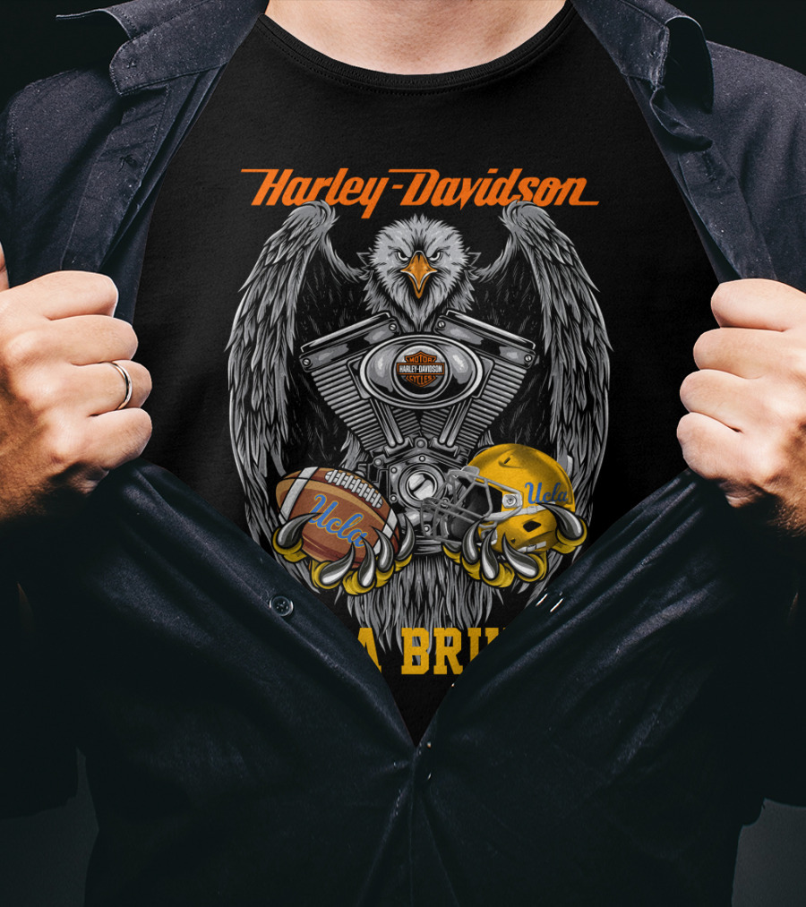 Harley Davidson Ucla Bruins Football Eagle Engine T-Shirt