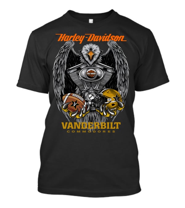 Harley Davidson Vanderbilt Commodores Ncaa Football Eagle Engine T-Shirt