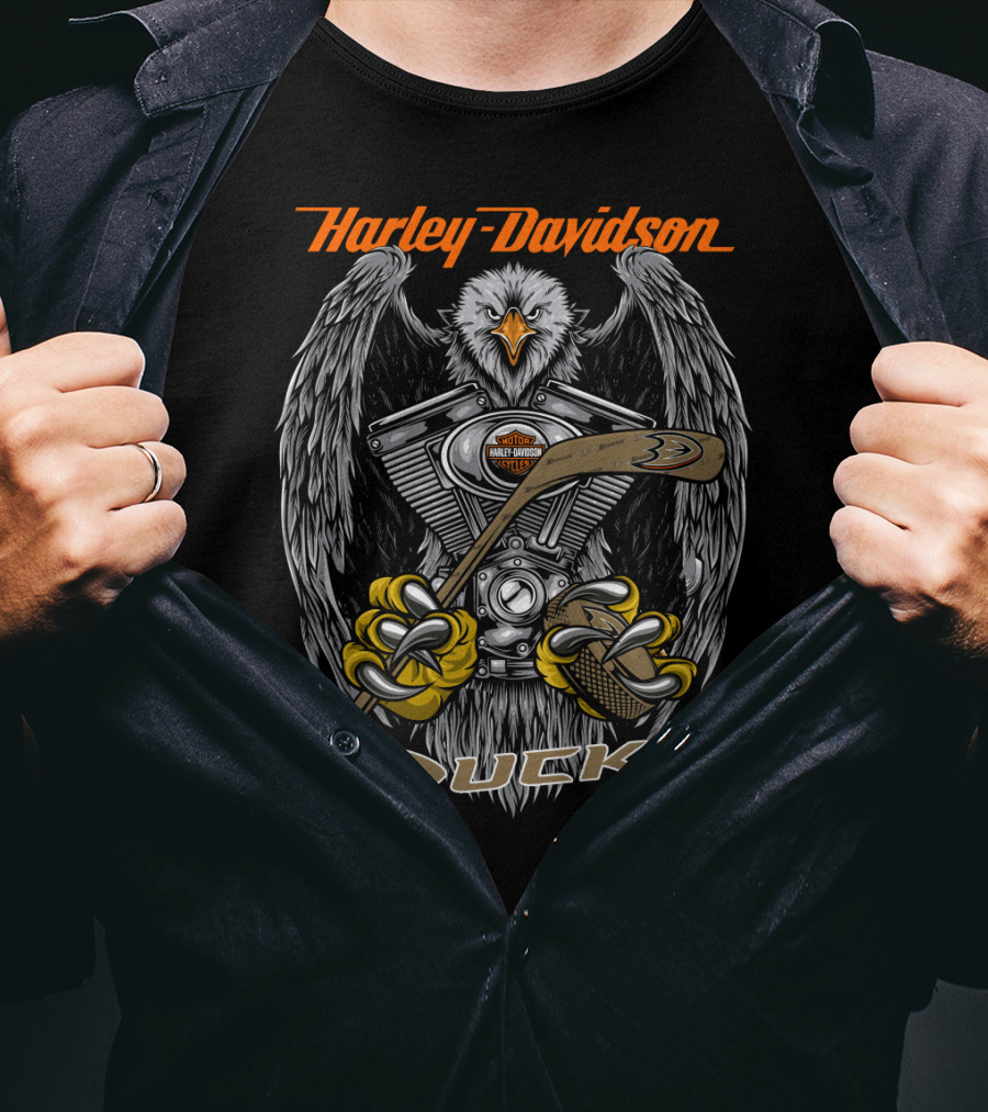 Harley Davidson Anaheim Ducks Nhl Engine Eagle T-Shirt
